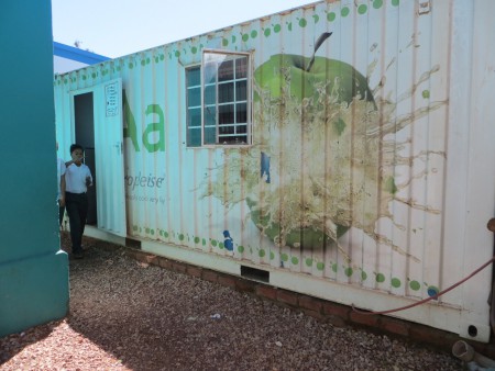 De container is de bieb